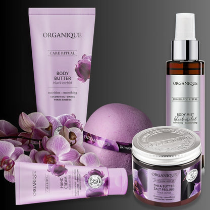 ORGANIQUE Black Orchid HOME SPA|Peeling+Bath Bomb+Moisturiser+Hand Cream+Body Mist