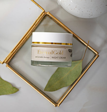 ORGANIQUE Eternal Gold Skincare Duo NIGHT TIME| Night Cream Moisturiser + Anti-Wrinkle Eye Cream