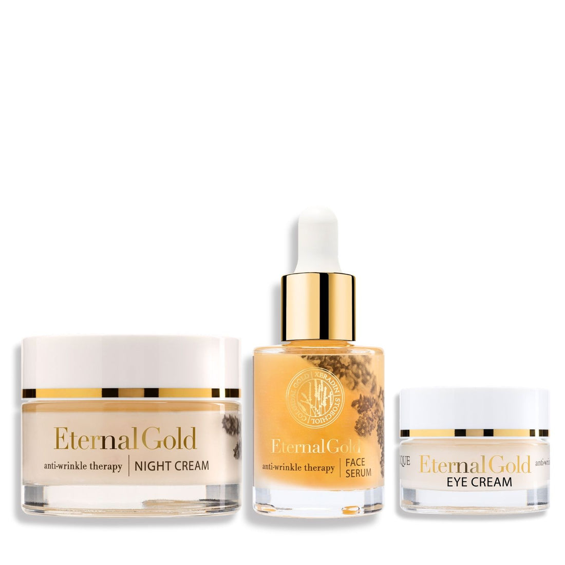 ORGANIQUE Eternal Gold Skincare Set GOOD NIGHT| Face Serum + Night Cream Moisturiser + Anti-Wrinkle Eye Cream